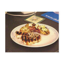 Honey Lime Grilled Swordfish And Garlic Potatos Wi postcards