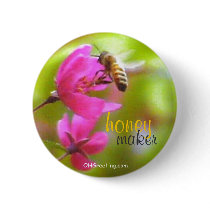 Honey Maker Round Button by ohgreeting Honey Maker Round Button