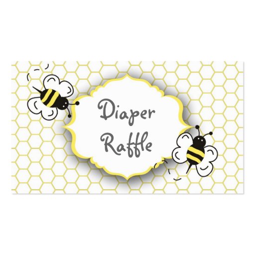 Honey or bumble bee raffle ticket or insert card business cards (back side)