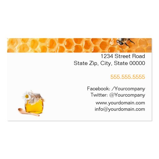 Honey Seller - Beekeeper Business Card (back side)