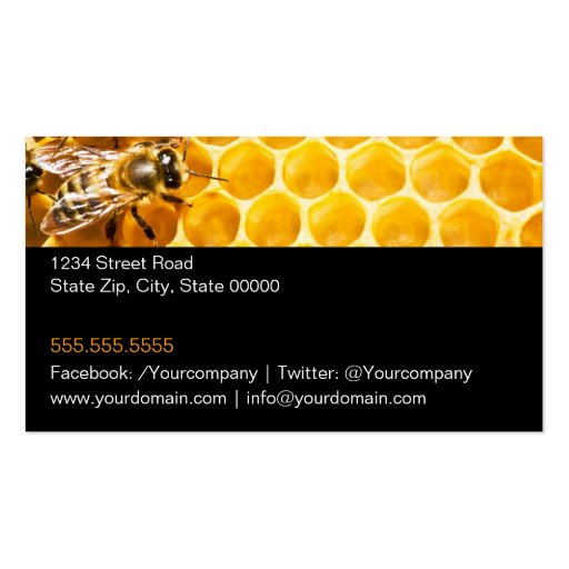 Honey Seller - Beekeeper Business Card Template (back side)