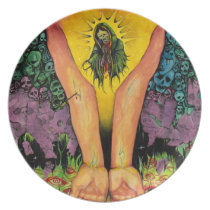 camarillo, fine art, mexican art, painting, artistic plate, decorative wall plate, collectors art plate, slow like honey, skull art, religious art, artsprojekt, nichole camarillo, nicholecamarillo.com, illustration, female art, latina art, art plate, artistic tray, creative dish, artistic dish, unique serving tray, creative, artistic, xmas gifts, christmas gifts, artistic housewarming gift, creative kitchen accessories, rome, skulls, death, love, life, love letter, birds, mixed media, torn paper, gouache painting, eyes, covering let, [[missing key: type_fuji_plat]] with custom graphic design