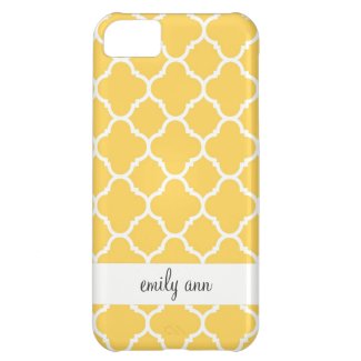 Honey Yellow Quatrefoil Pattern Case For iPhone 5C