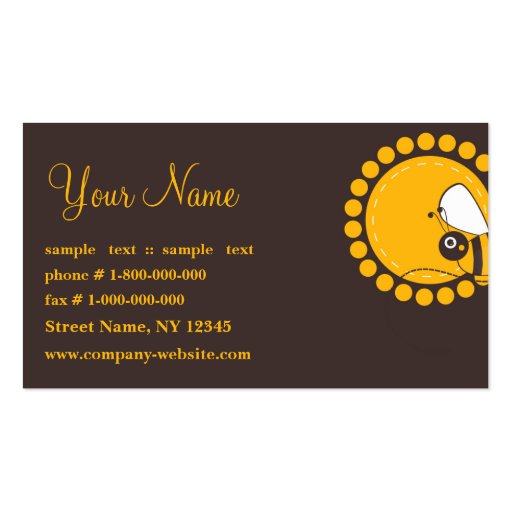 HoneyBee Business Card (back side)