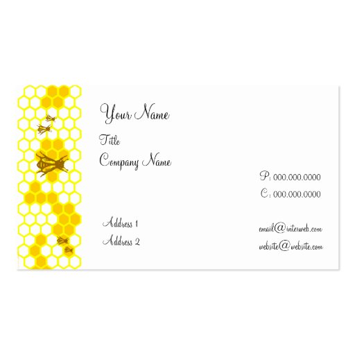 Honeybee Honeycomb Custom Business Cards (front side)