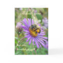 Honeybee on Asters Birthday Gift Thank You card