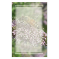 Honeybee on Mint Flower Blank Stationery
