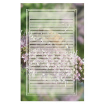 Honeybee on Mint Flower Lined Stationery