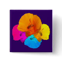 Honeybee Poppy Art Buttons