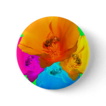 Honeybee Poppy Art Buttons