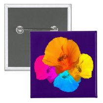 Honeybee Poppy Art Buttons