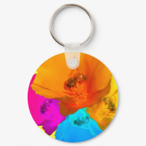 Honeybee Poppy Art Keychain