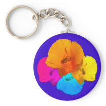 Honeybee Poppy Art Keychain