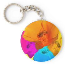 Honeybee Poppy Art Keychain