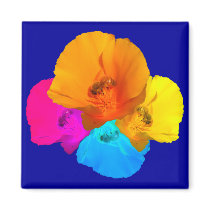 Honeybee Poppy Art Magnets