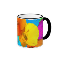 Honeybee Poppy Art Mugs