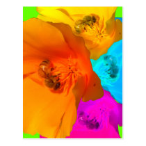 Honeybee Poppy Art Notes Card Post Card