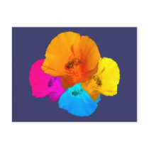 Honeybee Poppy Art Postcard