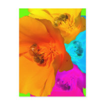 Honeybee Poppy Art Postcard