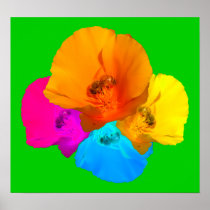 Honeybee Poppy Art Poster