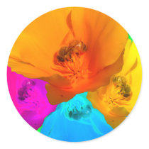 Honeybee Poppy Art Stickers