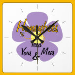 Honeybees feed Yous & Mees (Mauve) - Clock wall clocks