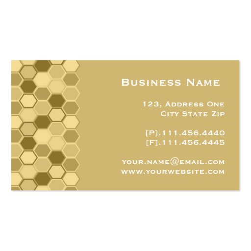Honeycomb Design Unique Business Card Template (back side)