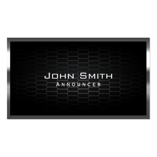 Honeycomb Metal Cells Announcer Business Card (front side)