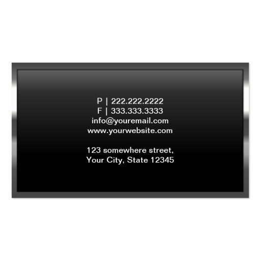 Honeycomb Metal Cells Chef Business Card (back side)