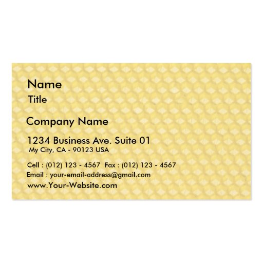 Honeycomb Template For Bees To Work On Business Card Template (front side)