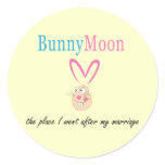Honeymoon Rabbit Round Stickers