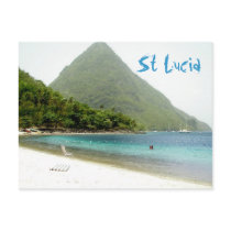 honeymoon, St Lucia postcards