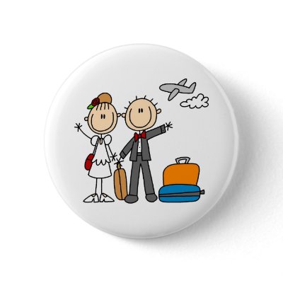Honeymoon Time For The Bride And Groom Button by stick_figures