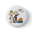 round_button - Newlyweds give a wave as their honeymoon is soon to begin.