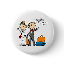 Honeymoon Time For The Bride And Groom Button