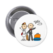 Honeymoon Time For The Bride And Groom Button