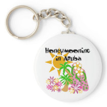 Honeymooning in Aruba Keychain