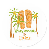 Honeymooning in Belize Sticker