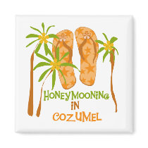 Honeymooning in Cozumel Magnet