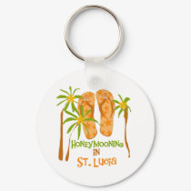 Honeymooning in St. Lucia Keychain
