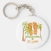 Honeymooning in St. Lucia Keychain