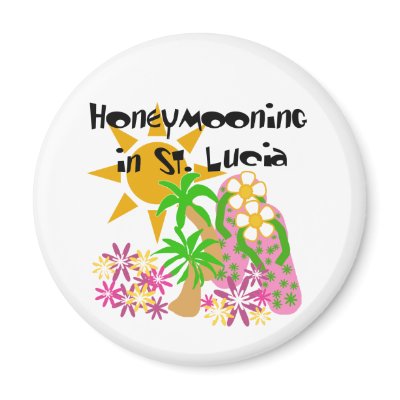 Honeymooning in St. Lucia Refrigerator Magnet by weddingsareus
