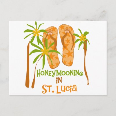 Honeymooning in St. Lucia Postcard