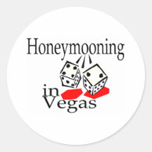 Honeymooning In Vegas Round Stickers