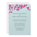 Honeysuckle and Tropical Blue Wedding Invitations