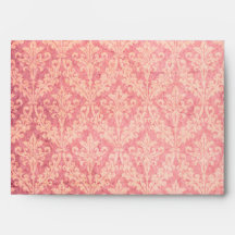 Honeysuckle Ivory Damask Custom Linen Wedding A-7 Envelopes