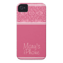 Honeysuckle Pink Personalized iPhone 4/4S Case Case-Mate iPhone 4 Cases