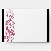 Honeysuckle Pink Rounded Corner Wedding Envelope