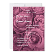 Honeysuckle Pink Wedding Rose Bouquet invitation