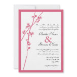 HoneySuckle Pink Wild Flowers Wedding Invites invitations